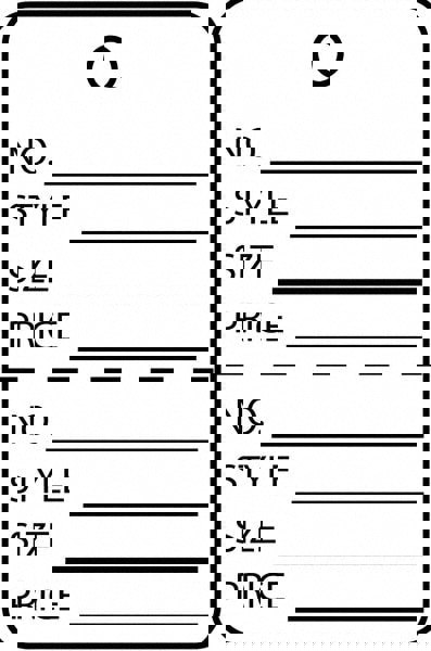 Blank Tag: 1-1/4'' High, White, Synthetic Paper